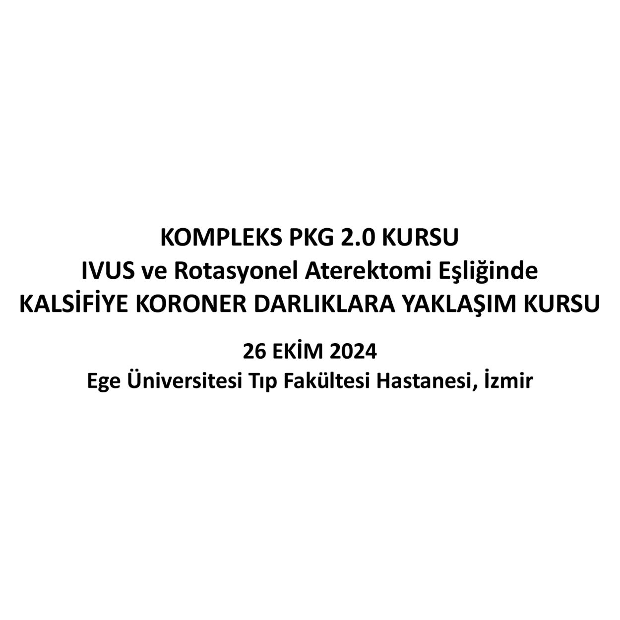 26 Ekim 2024 IVUS ROTA Kursu Program